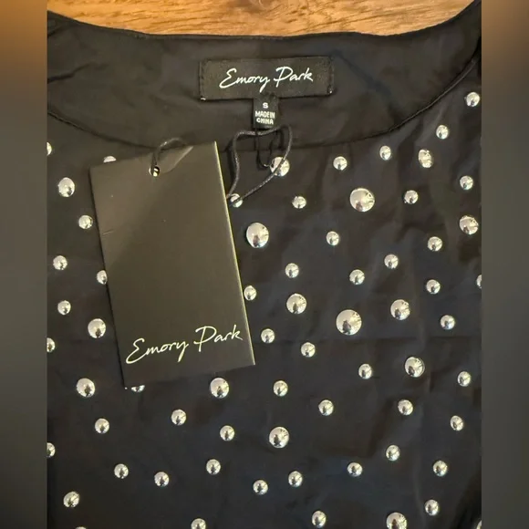 Black Embellished Skort Set with Silver Studs - Picture 5 of 8